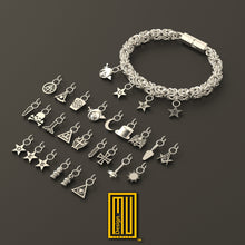 Charms For the King Style Chain Bracelet - 925k Sterling Silver - Handmade Unisex Jewelry - Aesthetic Gift