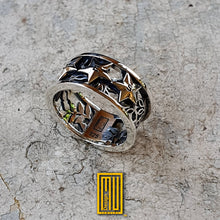 Order of the Eastern Star Ring with Sterling Silver and Gold - Handmade Jewelry, Masonic Ring