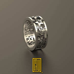 Order of the Eastern Star Ring with Sterling Silver and Gold - Handmade Jewelry, Masonic Ring