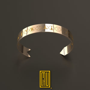 Masonic Bracelet with Lodge Officer Symbols - Personalized Bracelet, Handmade Men's Bracelet, Unique Gift