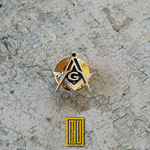 Master Degree Lapel Pin with G - 925k Sterling Silver - Handmade Men's Jewelry, Masonic Design and Unique Gift