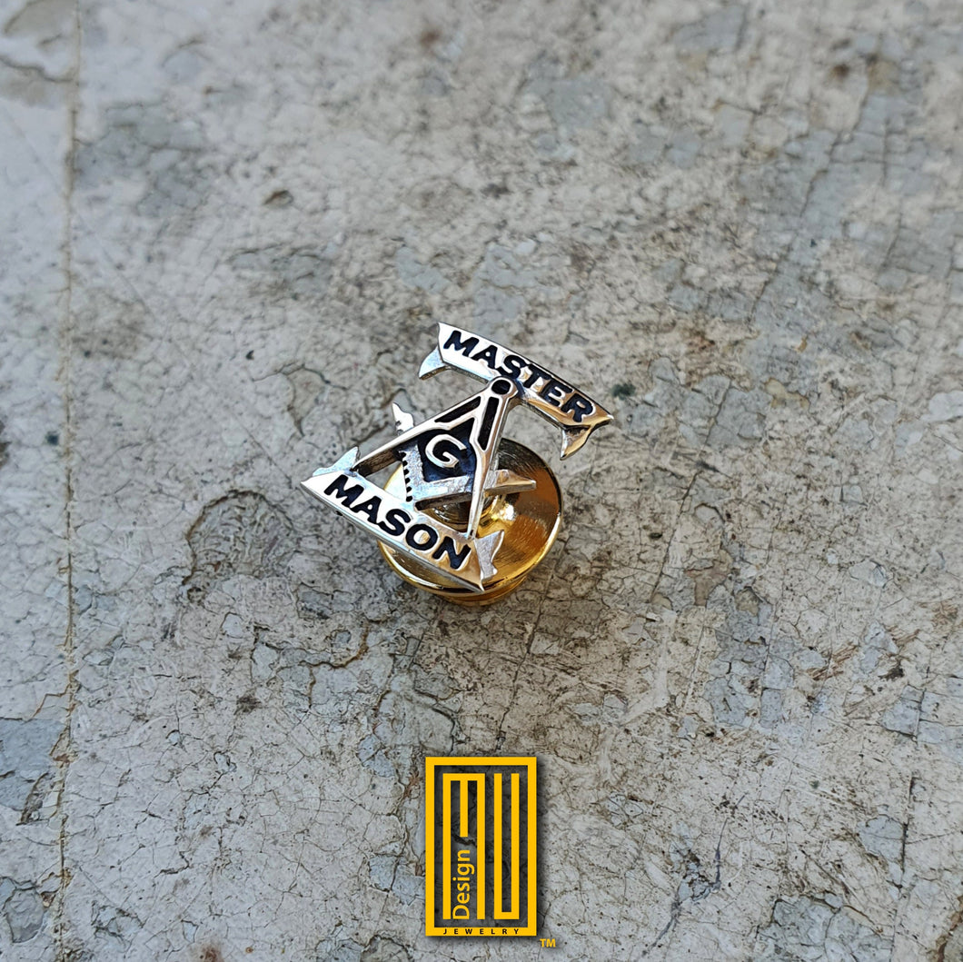 Master Mason Lapel Pin with G 925k Sterling Silver - Handmade Jewelry, Fathers Day Gift, Fathers Day Jewelry