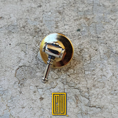 Masonic Gavel Lapel Pin 925k Sterling Silver - Handmade Men's Jewelry, Masonic Design and Custom Gift
