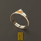 Triple Ring with Square and Compasses
