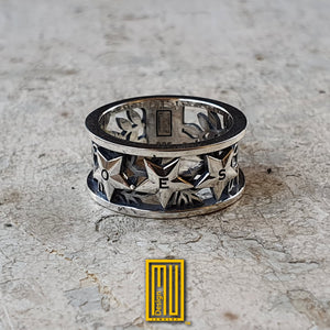 Order of the Eastern Star Ring with Sterling Silver and Gold - Handmade Jewelry, Masonic Ring