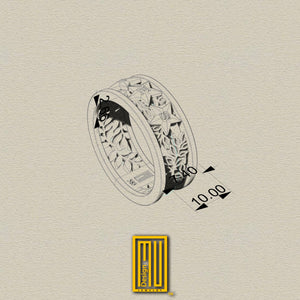 Order of the Eastern Star Ring with Sterling Silver and Gold - Handmade Jewelry, Masonic Ring