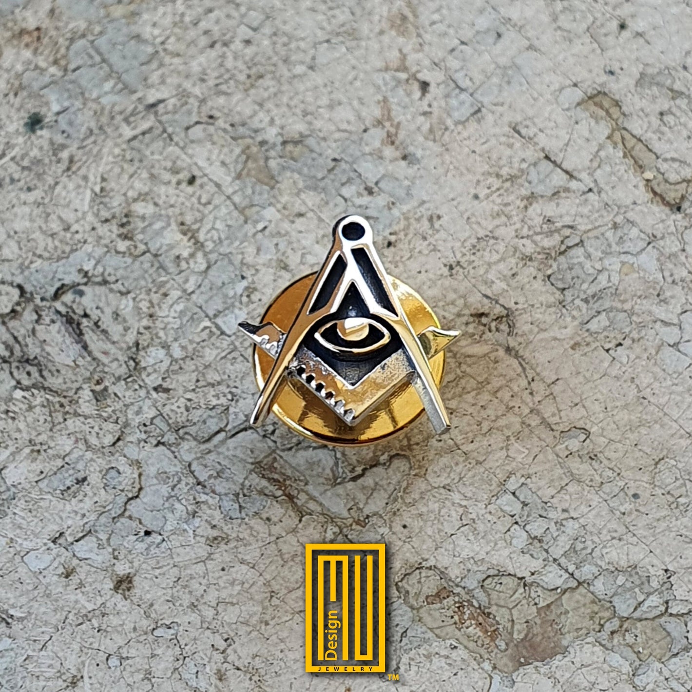 Master Degree Silver Lapel Pin with All Seeing Eye