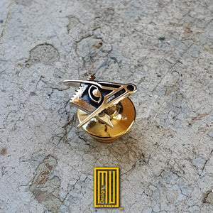 Master Degree Lapel Pin with All Seeing Eye 925k Sterling Silver - Handmade Jewelry, Masonic Design and Unique Gift