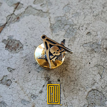 Master Degree Lapel Pin with Skull - 925k Sterling Silver, Handmade Men's Jewelry, Masonic Design and Unique Gift