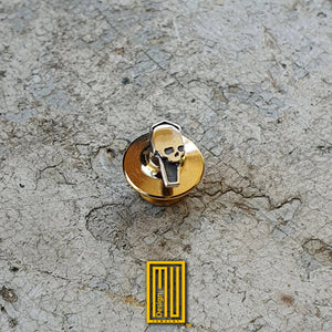 Masonic Lapel Pin Coffin with Skull 925k Sterling Silver - Handmade Men's Jewelry