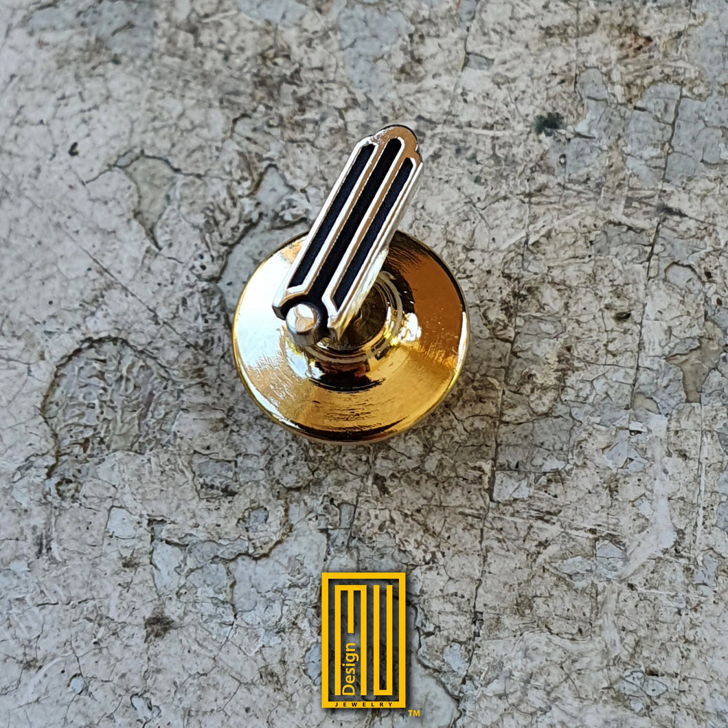 Masonic Plumb Lapel Pin 925k Sterling Silver - Handmade Men's Jewelry, Masonic Design and Aesthetic Gift