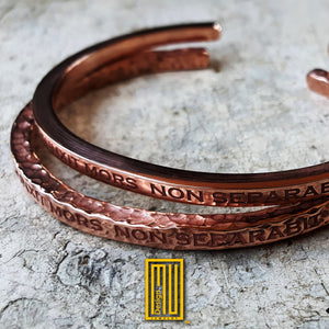 Masonic Copper Bracelet - Handmade Men's Jewelry,  Aesthetic Jewelry and Esoteric Jewelry for Men, Leather Bracelet