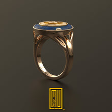 Ring For OES Sisters Gold or Sterling Silver with Lapis Lazuli - Masonic Ring, Handmade Women's Jewelry, Mystic & Esoteric Gift