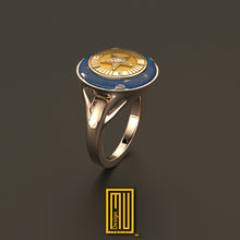 Ring For OES Sisters Gold or Sterling Silver with Lapis Lazuli - Masonic Ring, Handmade Women's Jewelry, Mystic & Esoteric Gift