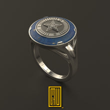 Ring For OES Sisters Gold or Sterling Silver with Lapis Lazuli - Masonic Ring, Handmade Women's Jewelry, Mystic & Esoteric Gift