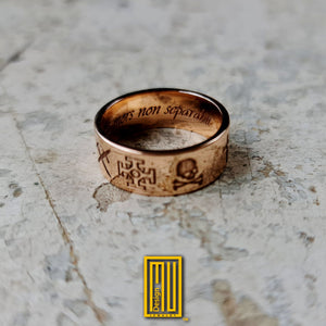 Civil War Ring with Old Masonic Symbols 8k, 14k or 18k Rose Gold (New Edition)