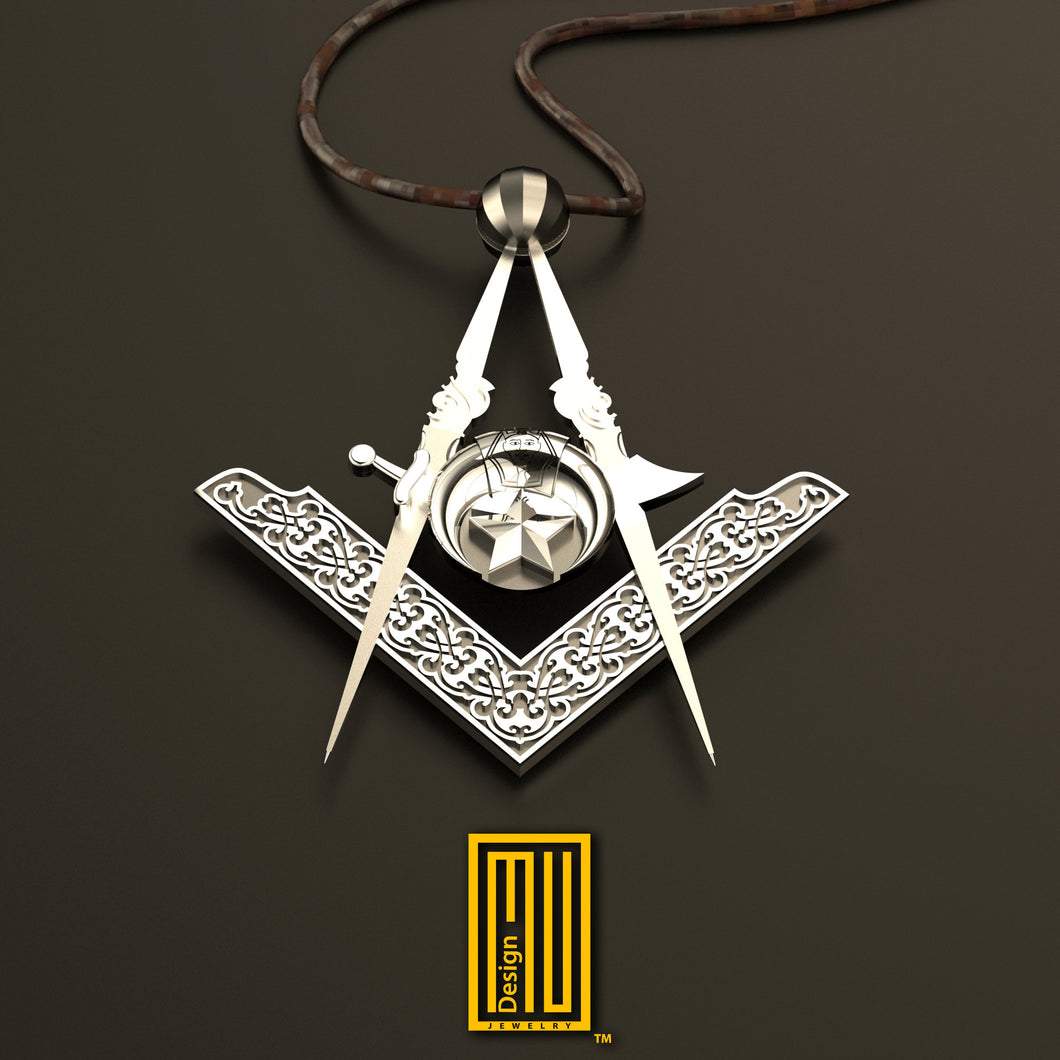 Masonic Pendant AAONMS Shriner Scimitar - Handmade Jewelry, Masonic Gift