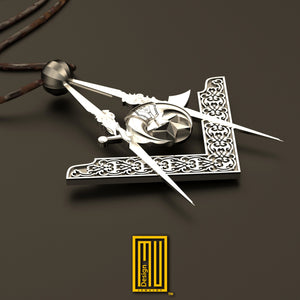 Masonic Pendant AAONMS Shriner Scimitar - Handmade Jewelry, Masonic Gift