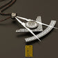 Masonic Pendant Past Master Symbol with Square - 925K Sterling Silver, Handmade Jewelry