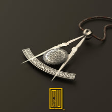 Masonic Pendant Past Master Symbol without Square - 925K Sterling Silver, Personalized Gift