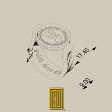Masonic Ring With Two side Wax Seal Gold or Silver - Freemason Ring, Esoteric & Mystic Gift - Handmade Men's Jewelry