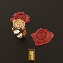 Masonic Ring With Two side Wax Seal Gold or Silver - Freemason Ring, Esoteric & Mystic Gift - Handmade Men's Jewelry