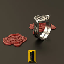 Masonic Ring With Two side Wax Seal Gold or Silver - Freemason Ring, Esoteric & Mystic Gift - Handmade Men's Jewelry