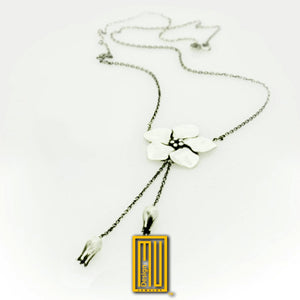 Masonic Necklace Forget Me Not Flower 925k Sterling Silver - Handmade Necklace, Aesthetic Gift for Women, Hammered Gift