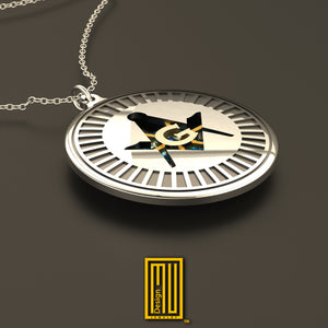 Masonic Pendant with gemstone and Golden G