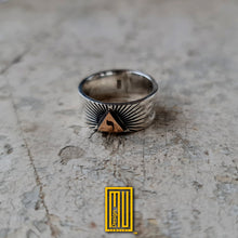Masonic Ring for Scottish Rite 14th Degree with Hebrew Yod in 14k Gold Triangle -  Handmade Men's Jewelry