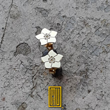 Masonic Forget Me not Earring Single or Set - 925k Sterling Silver and Gold - Handmade Design, Masonic Jewelry