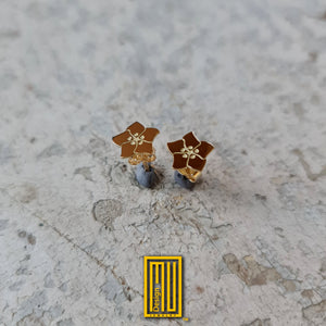 Masonic Forget Me not Earring Single or Set - 925k Sterling Silver and Gold - Handmade Design, Masonic Jewelry