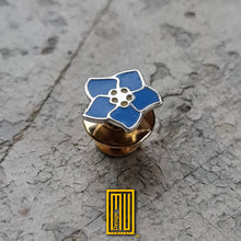 Forget Me not Lapel Pin with Enamel - Handmade Jewelry, Masonic Design, Unique and Mystic Gift