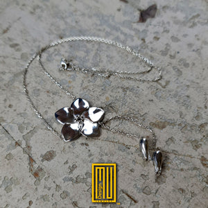 Masonic Necklace Forget Me Not Flower Sterling Silver