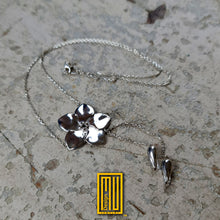 Masonic Necklace Forget Me Not Flower 925k Sterling Silver - Handmade Necklace, Aesthetic Gift for Women, Hammered Gift