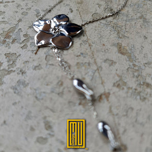Masonic Necklace Forget Me Not Flower 925k Sterling Silver - Handmade Necklace, Aesthetic Gift for Women, Hammered Gift