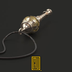 Golden or Silver Pendant Indian Mystic Hanuman's Gada