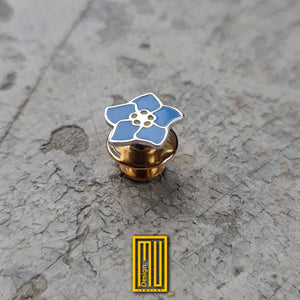Forget Me not Lapel Pin with Enamel - Handmade Jewelry, Masonic Design, Unique and Mystic Gift