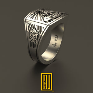 The Odd Fellows Ring With Golden Symbols