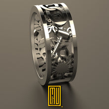 The Odd Fellows  Ring with Masonic Tools 14k Gold and Silver or Bronze - Handmade Jewelry
