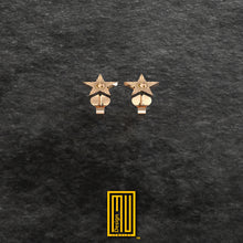 Masonic Earring Gold or 925k Sterling Silver Single and Set - Handmade Jewelry, Unique Design, Custom Gift