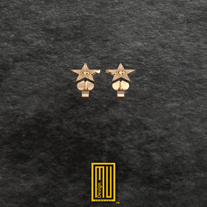 Masonic Earring Gold or 925k Sterling Silver Single and Set - Handmade Jewelry, Unique Design, Custom Gift