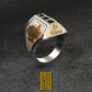 Ring with Lion of Golden Judah with Square and Compasses