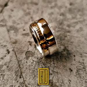Golden Ring with Secret Words - Inspired By Sumerian Tablets - Wedding Band Style, Ring for Couples