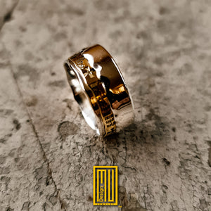 Golden Ring with Secret Words - Inspired By Sumerian Tablets - Wedding Band Style, Ring for Couples
