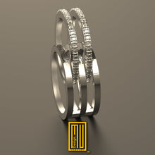 Gold Fingerprint Diamond Ring for Couples – Wedding Ring, Engagement Ring, Handmade Jewelry