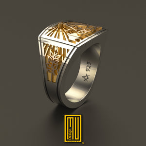 The Odd Fellows Ring With Golden Symbols