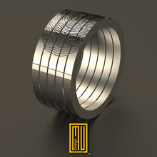Gold Fingerprint Diamond Ring for Couples – Wedding Ring, Engagement Ring, Handmade Jewelry