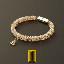 King Style Charm Bracelet 925K Sterling Silver with Charm - Masonic Jewelry, Handmade Bracelet