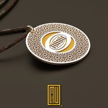 Gold and Sterling Silver Pendant with Personalized Text - Custom Design, Handmade Gift